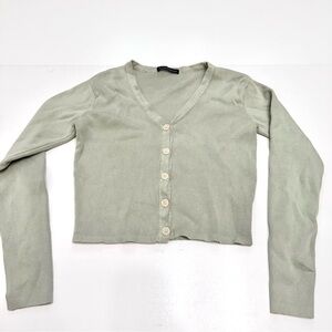 Brandy Melville light green button cardigan OS